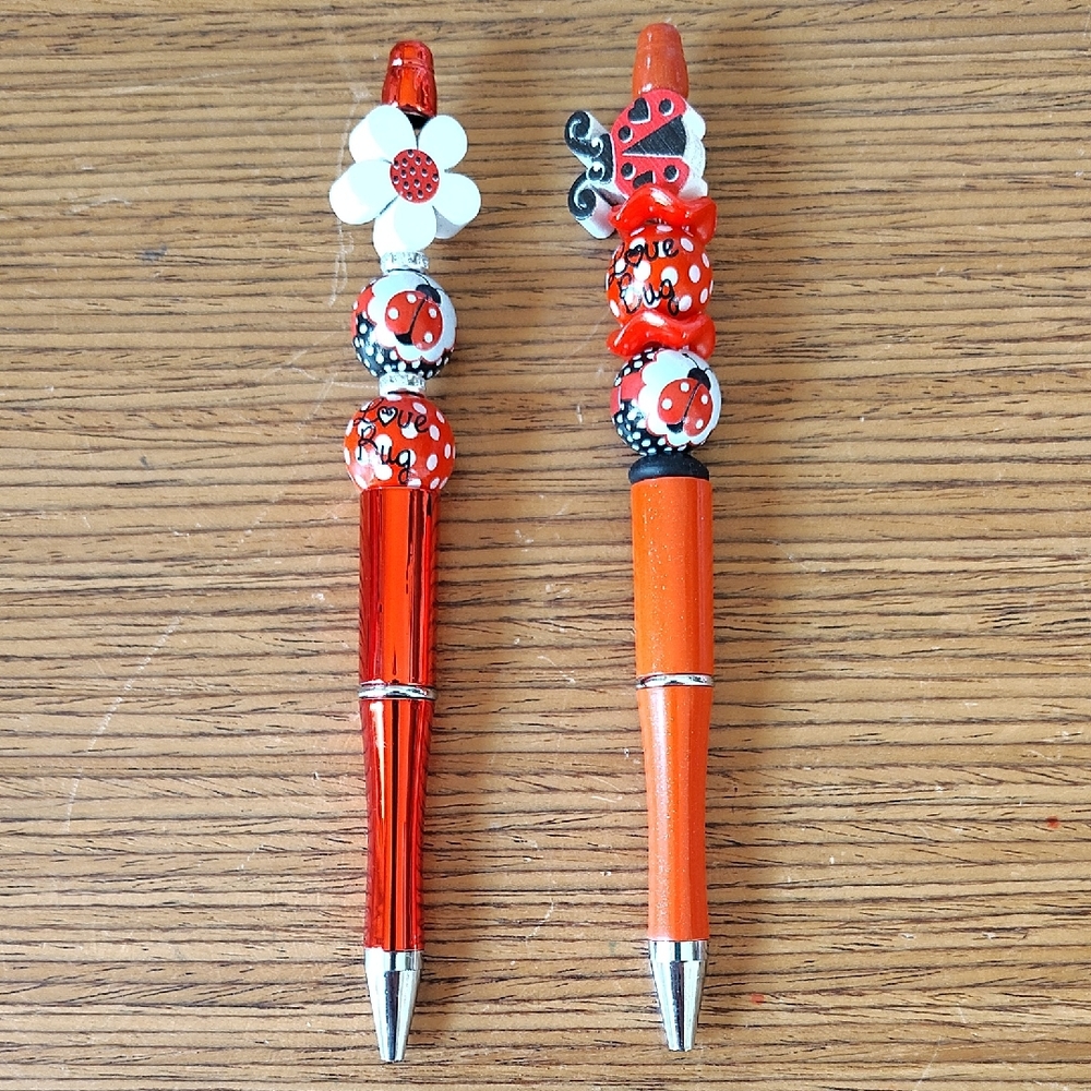 Ladybug Themed Pen Set Of 2